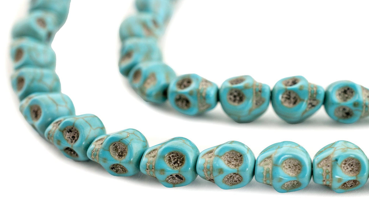 Turquoise Skull Beads (10mm) - The Bead Chest