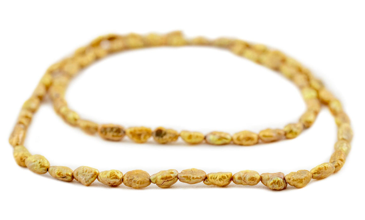 Gold Vintage Japanese Rice Pearl Beads (4mm) - The Bead Chest