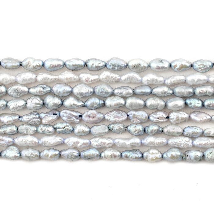 Silver Vintage Japanese Rice Pearl Beads (3mm) - The Bead Chest