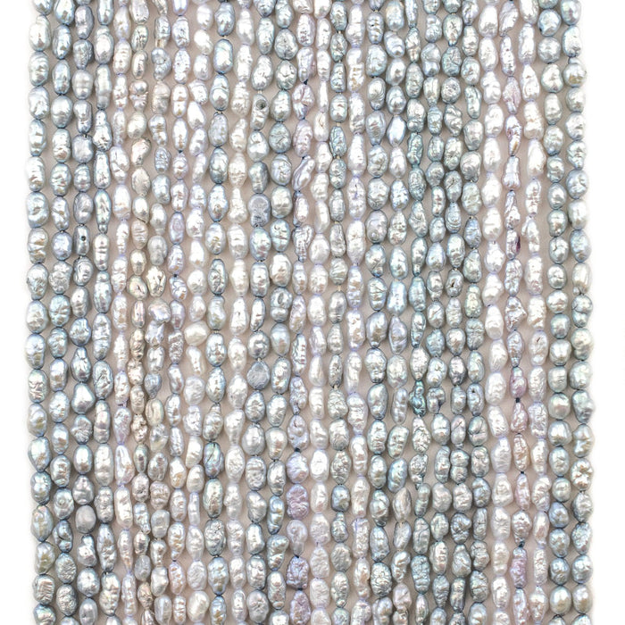 Silver Vintage Japanese Rice Pearl Beads (3mm) - The Bead Chest