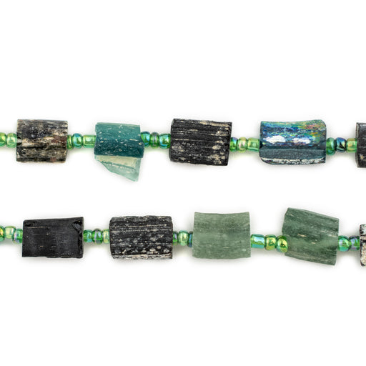 Flat Roman Glass Tube Beads (Dark Medley) - The Bead Chest