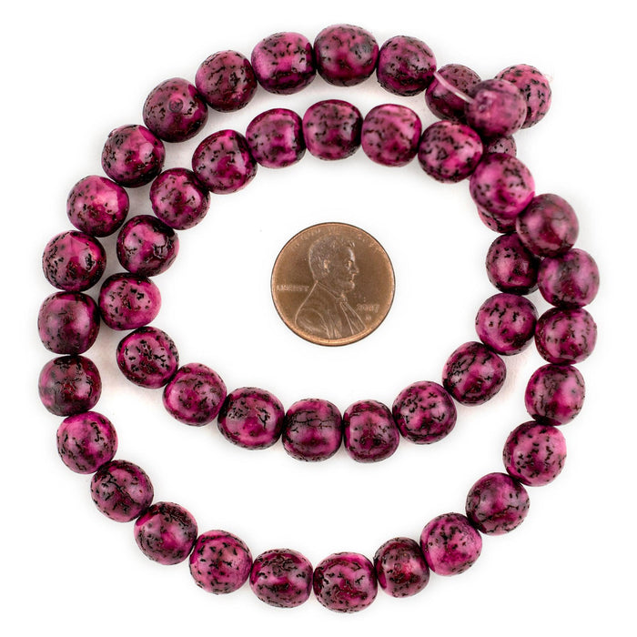 Fuchsia Natural Round Seed Beads (8mm) - The Bead Chest