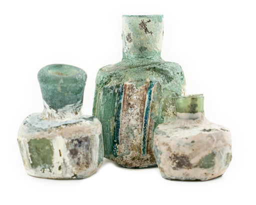 Light Aqua Roman Glass Bottle - The Bead Chest