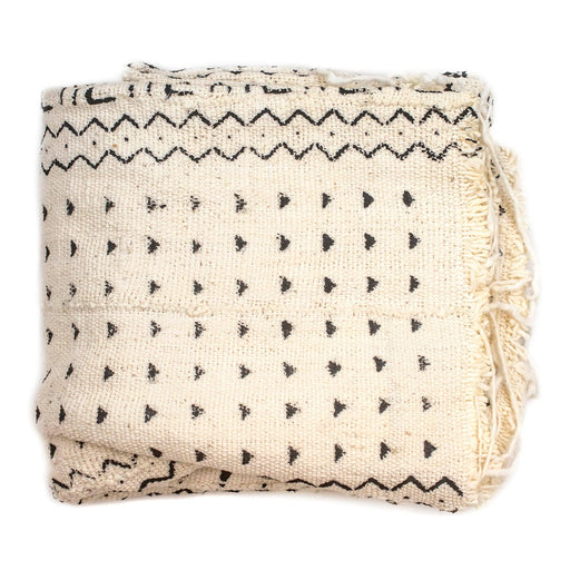 White Bogolan Mali Mud Cloth (Nioro Design) - The Bead Chest