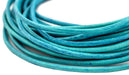 2.5mm Turquoise Distressed Round Leather Cord (15ft) - The Bead Chest