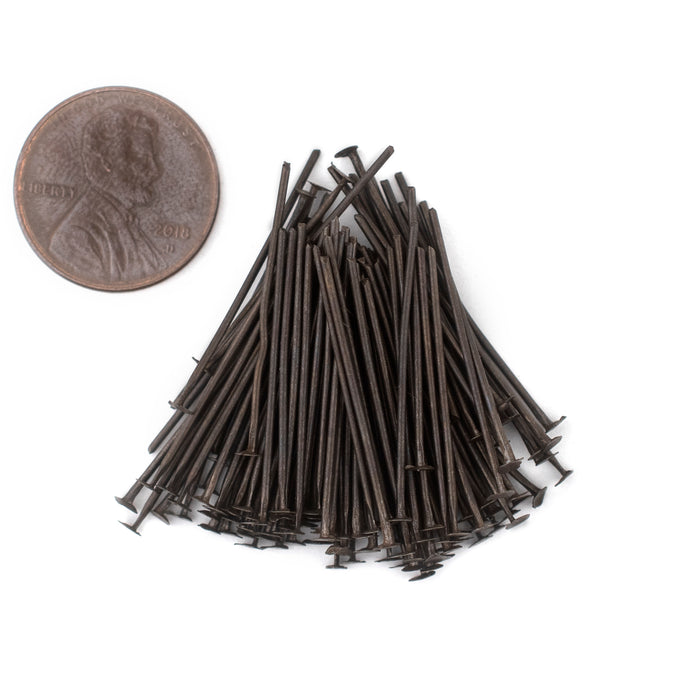 Antiqued Brass 21 Gauge 1 Inch Head Pins (Approx 100 pieces) - The Bead Chest