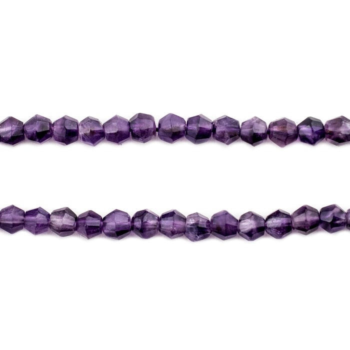 Faceted Bicone Amethyst Beads (4mm) - The Bead Chest