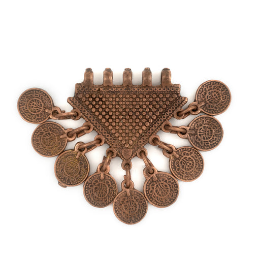 Antiqued Copper Tribal Coin Dangle Pendant - The Bead Chest