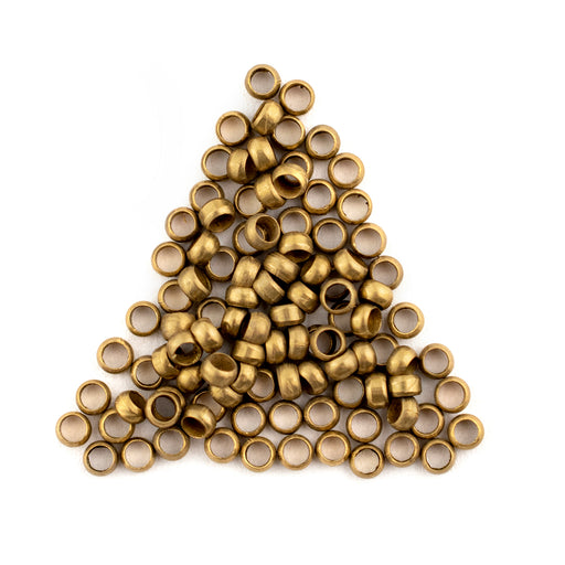Brass Round Crimp Beads (3mm, Set of 100) - The Bead Chest
