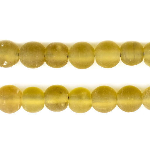 Yellow Frosted Sea Glass Beads (11mm) - The Bead Chest