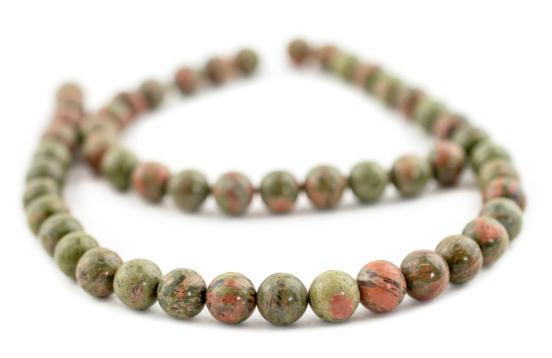 Round Unakite Beads (8mm) - The Bead Chest