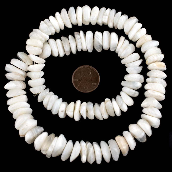 White Banded Agate Disk Beads (10-16mm) - The Bead Chest