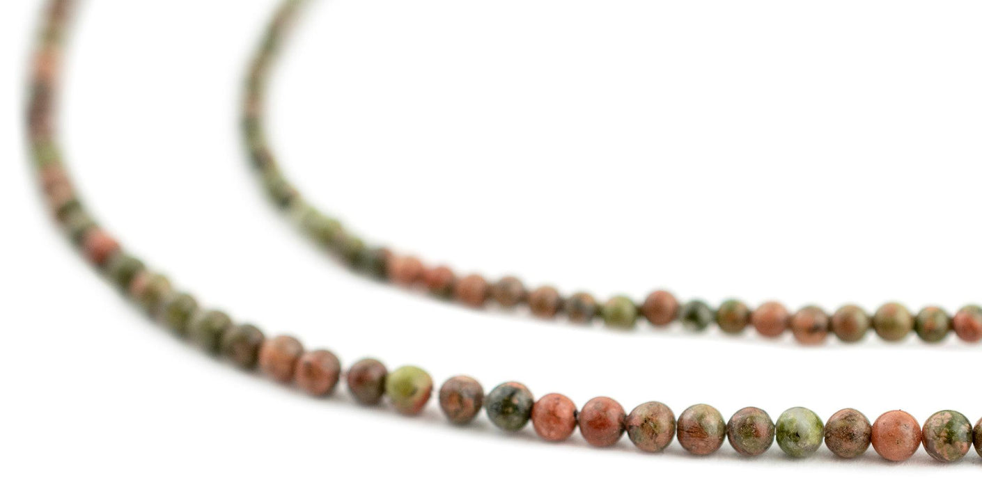 Round Unakite Beads (3mm) - The Bead Chest