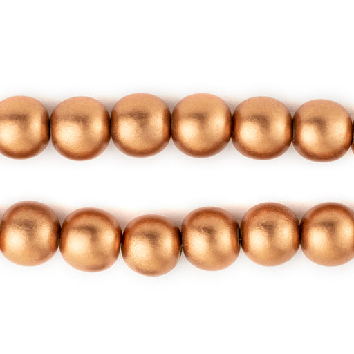 Copper Round Natural Wood Beads (10mm) - The Bead Chest