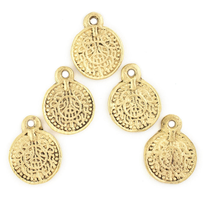 Brass Stamped Pattern Charms (Set of 5) - The Bead Chest