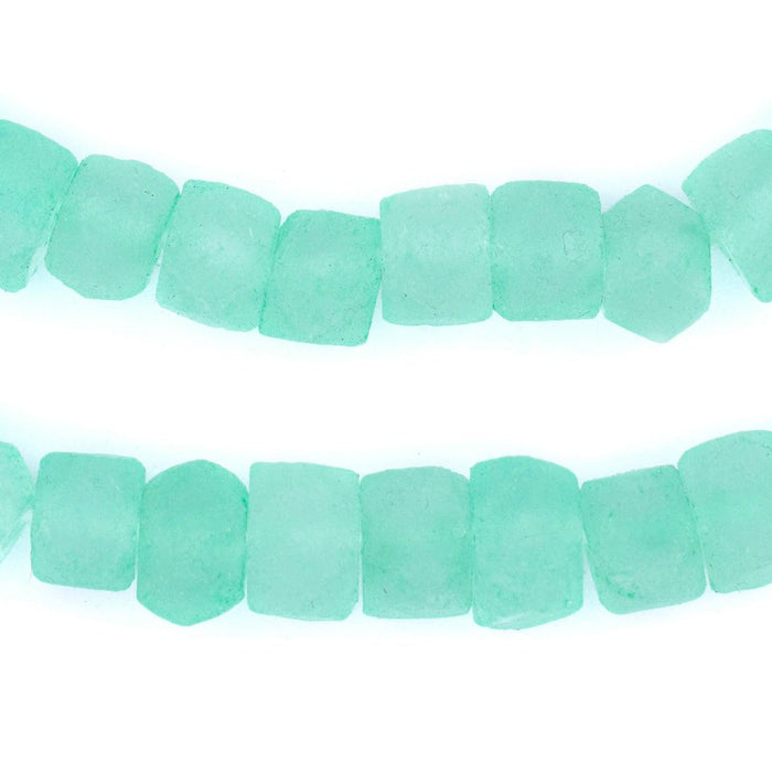 Mint Green Faceted Java Recycled Glass Beads - The Bead Chest