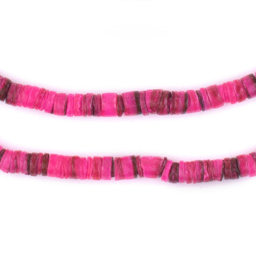 Fuchsia Pink Natural Shell Heishi Beads (5mm) - The Bead Chest