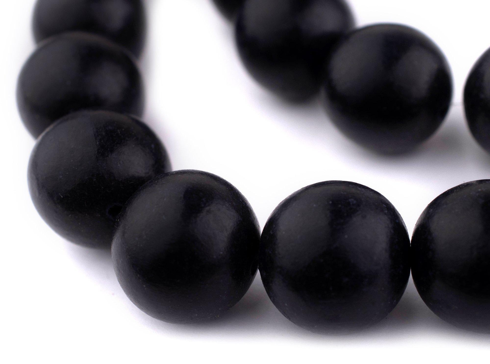 Black Round Natural Wood Beads (24mm) — The Bead Chest