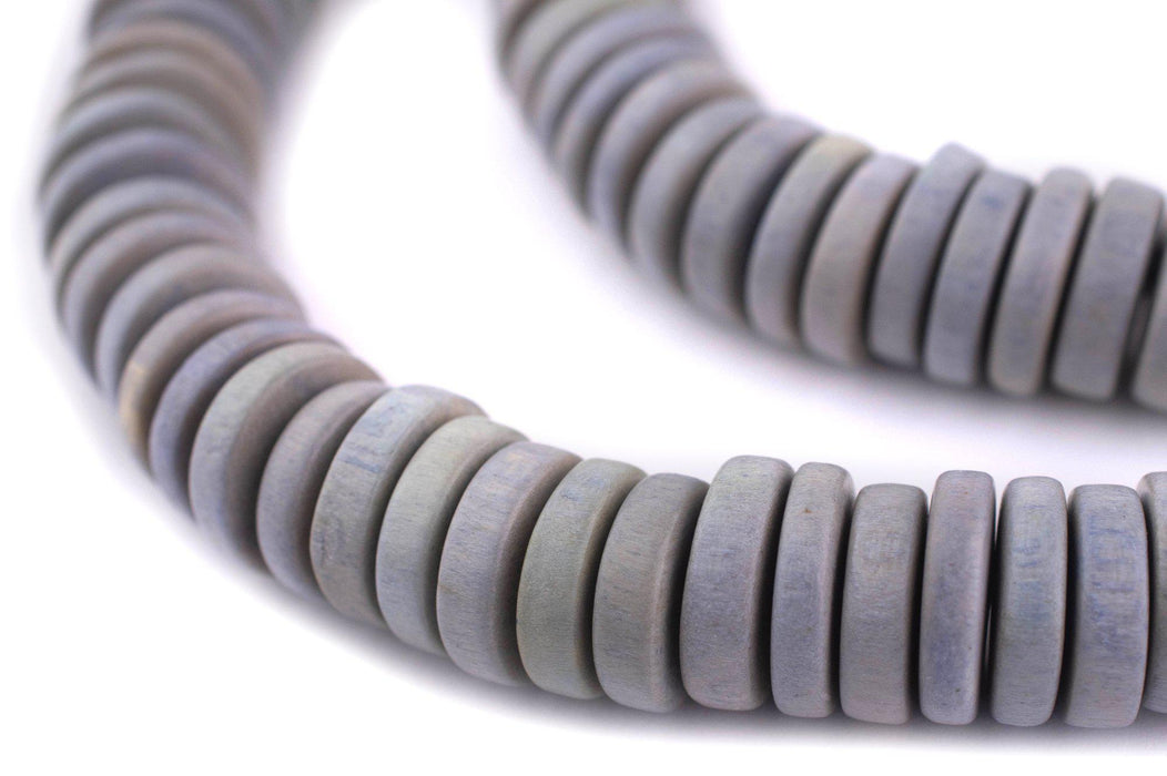 Light Grey Disk Natural Wood Beads (4x15mm) - The Bead Chest