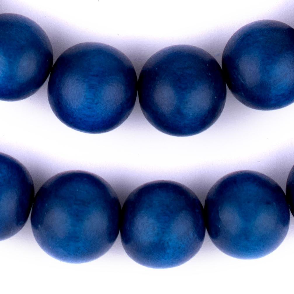 Blue decorative wooden bead garland - Deco Azul