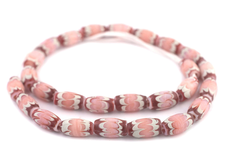 Pink Java Chevron Beads (16x10mm) - The Bead Chest