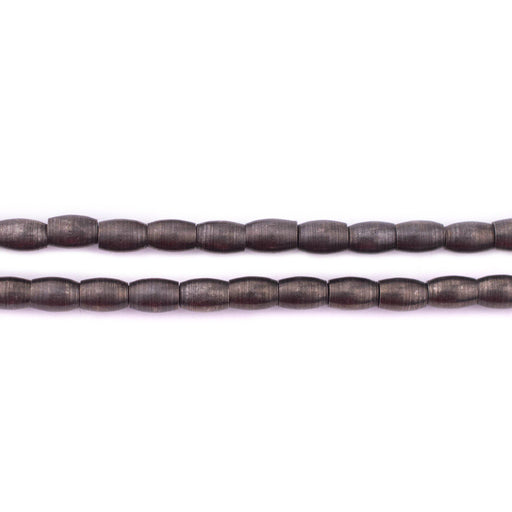 Smooth Oval Midnight Black Spacer Beads (6x4mm) - The Bead Chest
