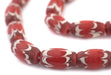 Red Java Chevron Beads (16x10mm) - The Bead Chest