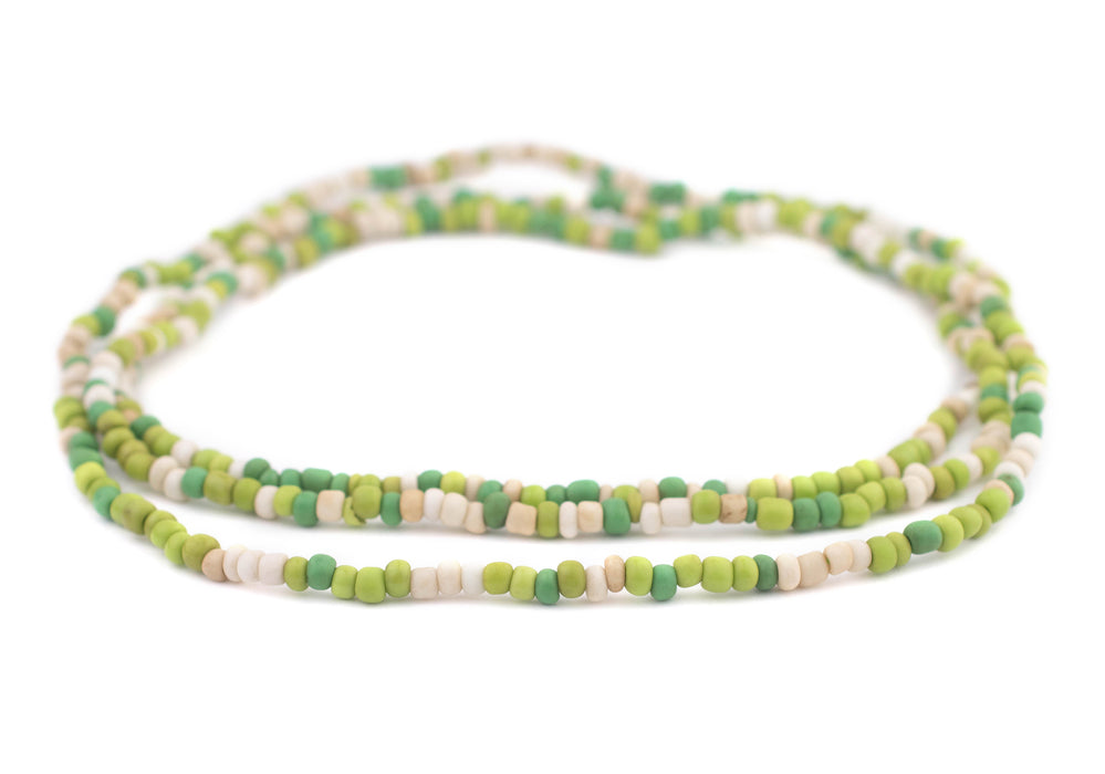 Green Medley Java Glass Seed Beads (4mm, 48" Strand) - The Bead Chest