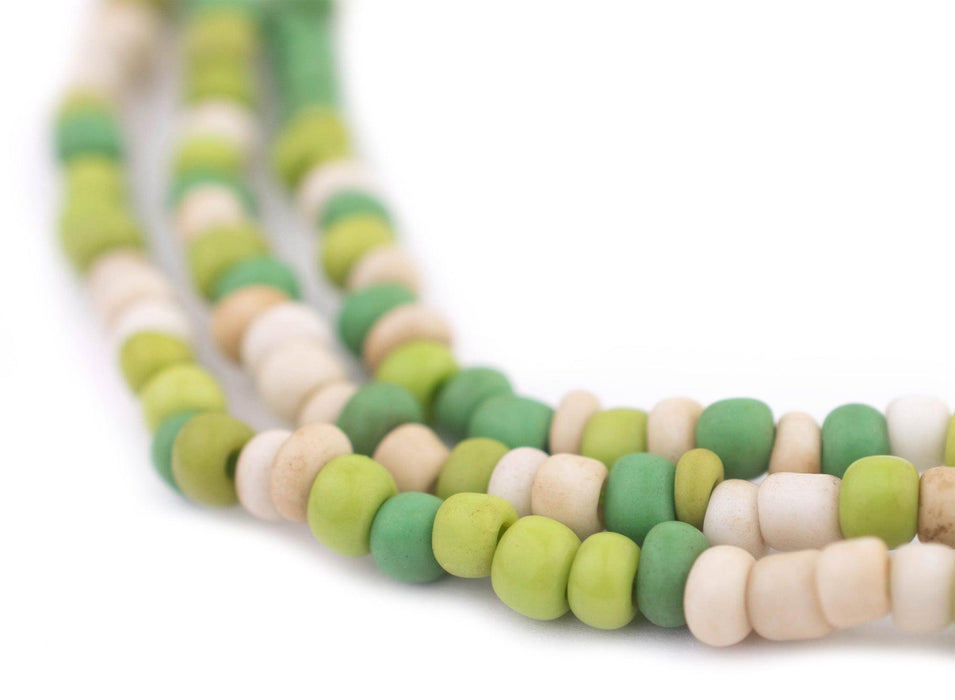 Green Medley Java Glass Seed Beads (4mm, 48" Strand) - The Bead Chest