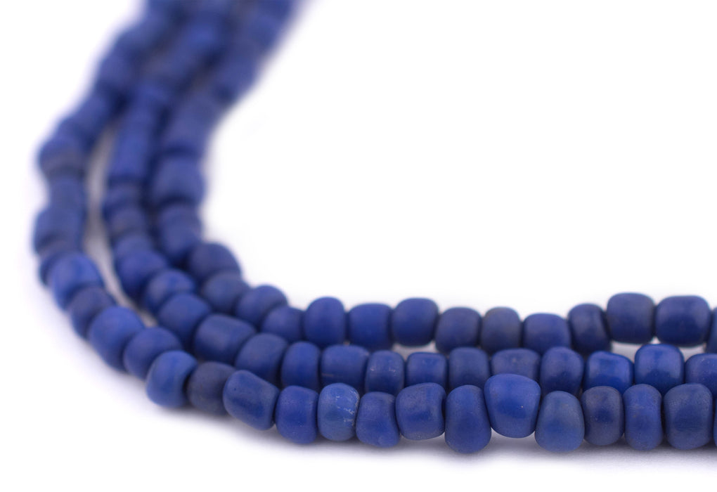 Cobalt Blue Java Glass Seed Beads (4mm, 48" Strand) - The Bead Chest