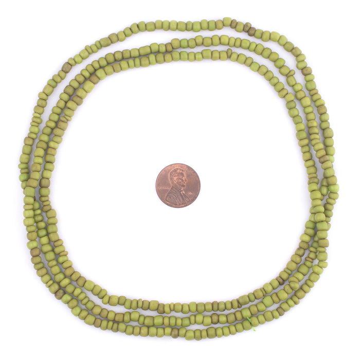 Lime Green Java Glass Seed Beads (4mm, 48" Strand) - The Bead Chest