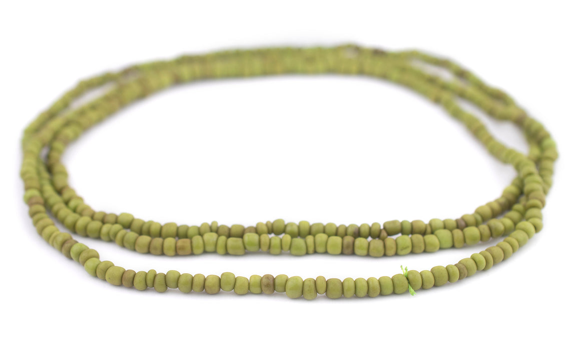 Lime Green Java Glass Seed Beads (4mm, 48" Strand) - The Bead Chest