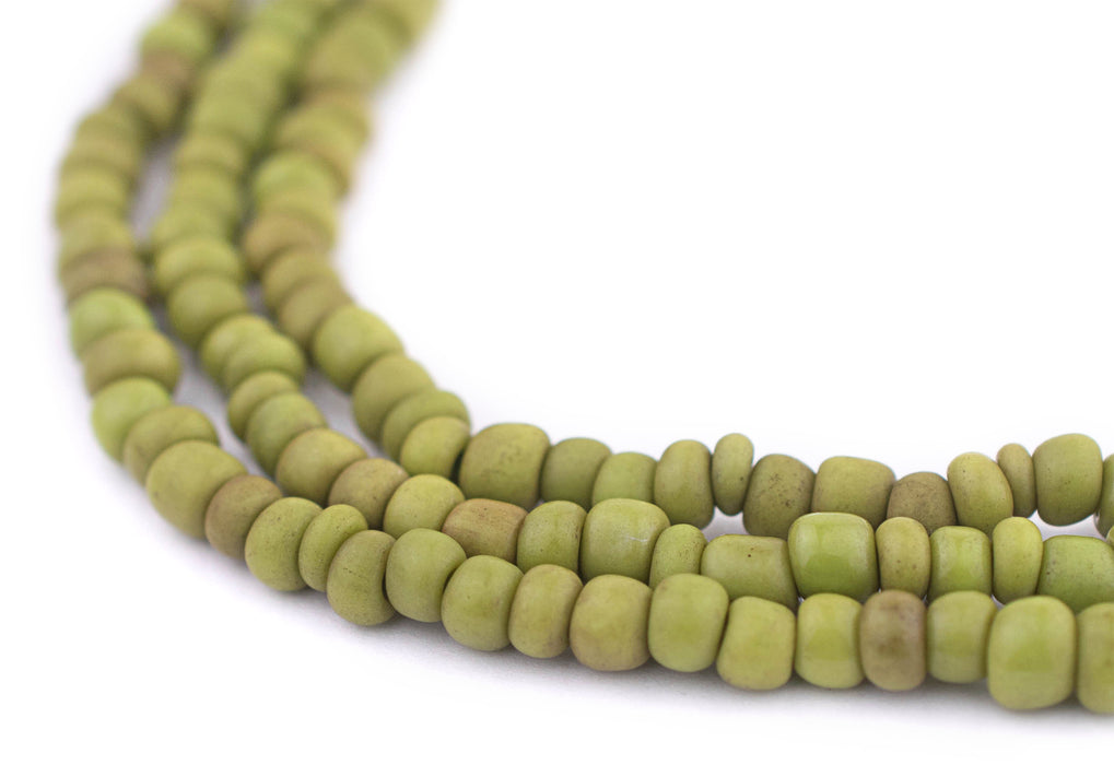 Lime Green Java Glass Seed Beads (4mm, 48" Strand) - The Bead Chest