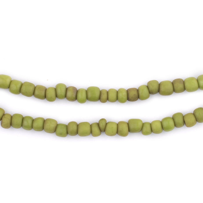 Lime Green Java Glass Seed Beads (4mm, 48" Strand) - The Bead Chest