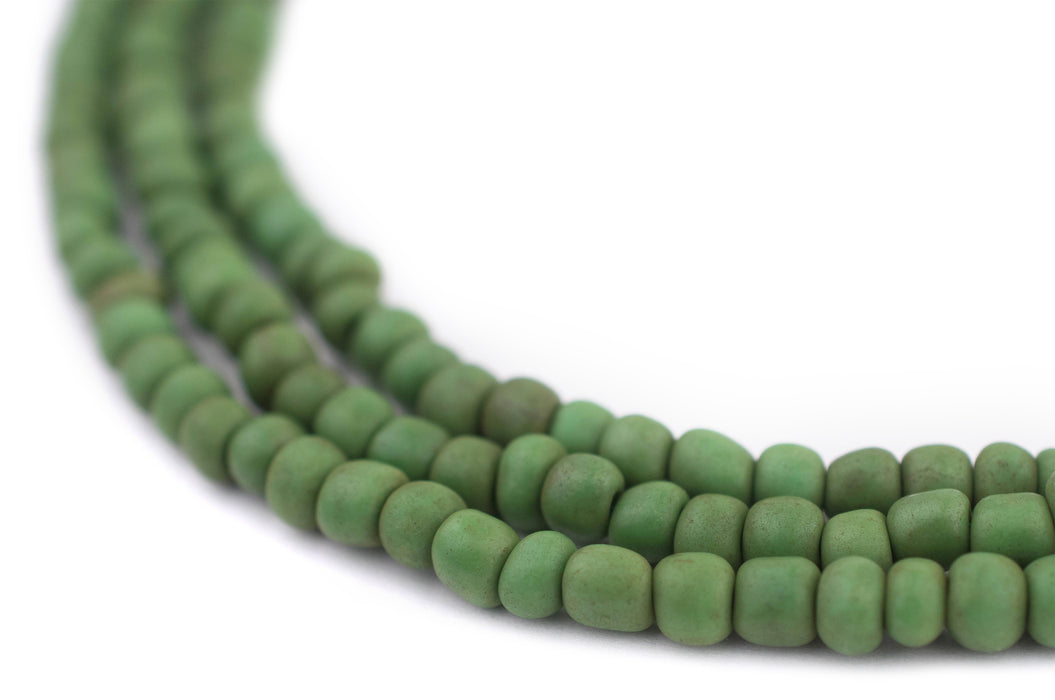 Green Java Glass Seed Beads (4mm, 48" Strand) - The Bead Chest