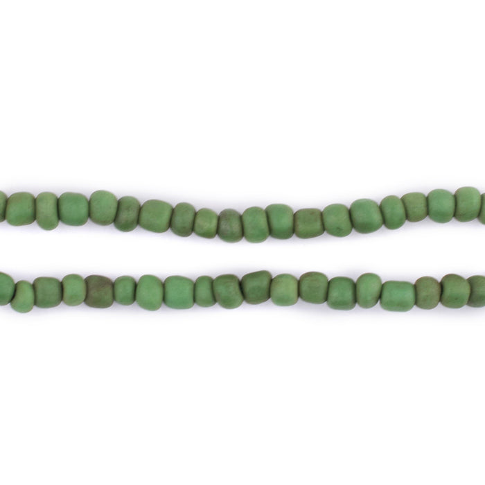 Green Java Glass Seed Beads (4mm, 48" Strand) - The Bead Chest