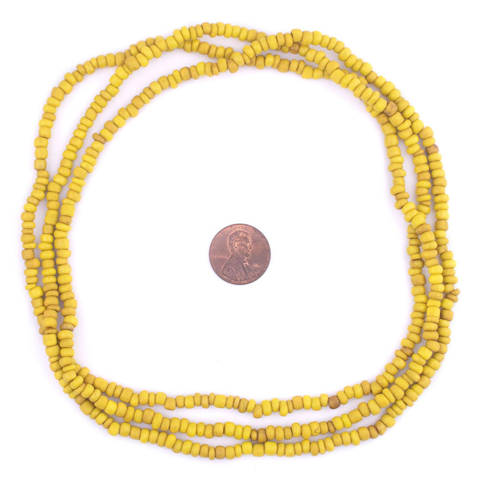 Yellow Java Glass Seed Beads (4mm, 48" Strand) - The Bead Chest