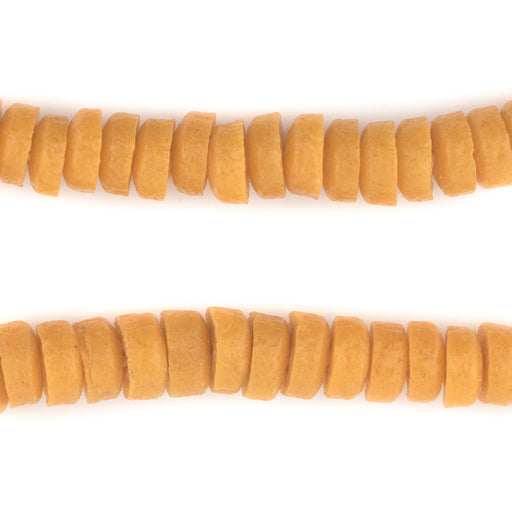 Orange Ashanti Glass Disk Beads (10mm) - The Bead Chest