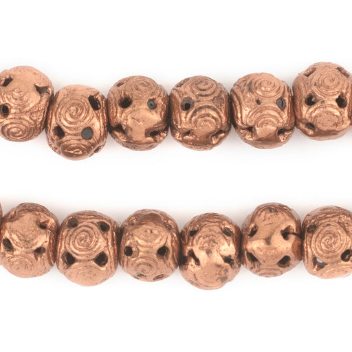Copper Round Filigree Beads (12mm) - The Bead Chest