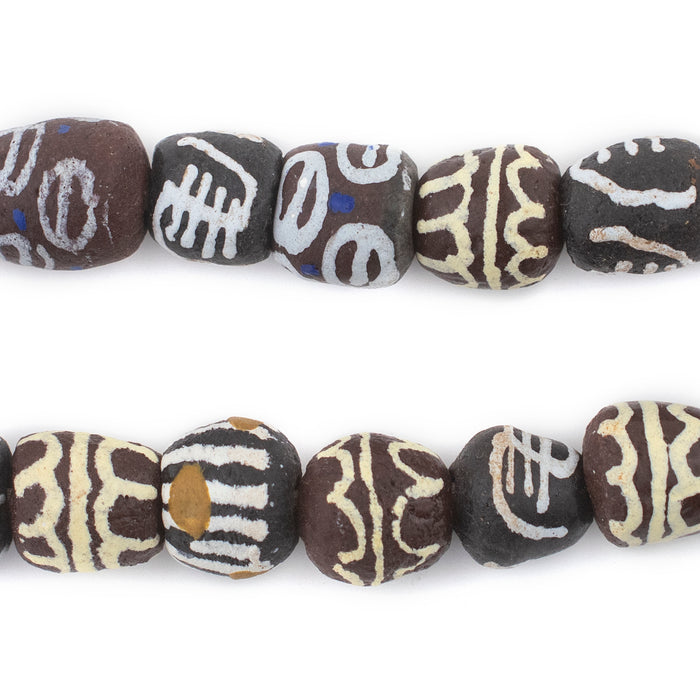 Brown & Black Krobo Beads (12mm) - The Bead Chest