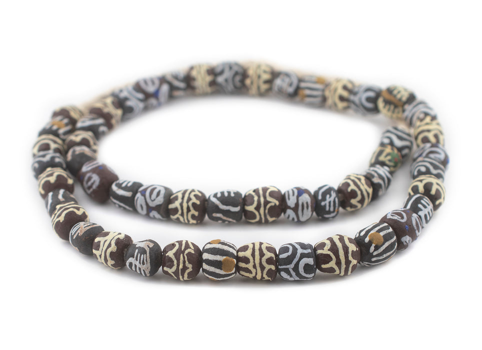 Brown & Black Krobo Beads (12mm) - The Bead Chest